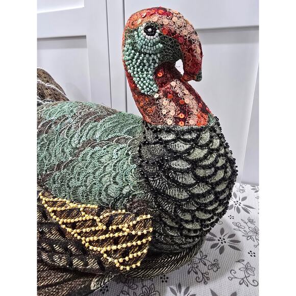 NWT John Derian for Target Beaded Turkey Decorative Pillow - Picture 10 of 14